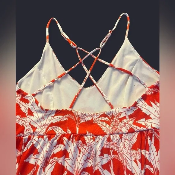 Body Glove XL Swimsuit Cover-Up Dress - Red Tropical Print - Excellent Condition - Picture 3 of 6